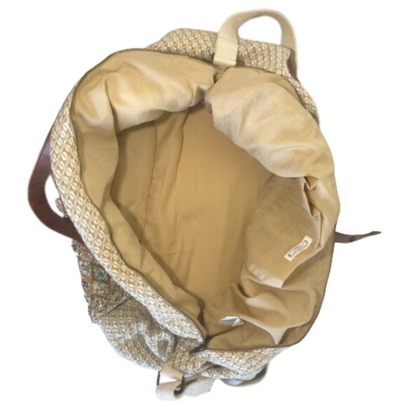 Large Aphorism sequin beaded knit boho embellished travel bag suffel weekender - Picture 9 of 16